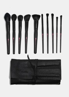 10-Piece Plush Faux Mink Brush Set