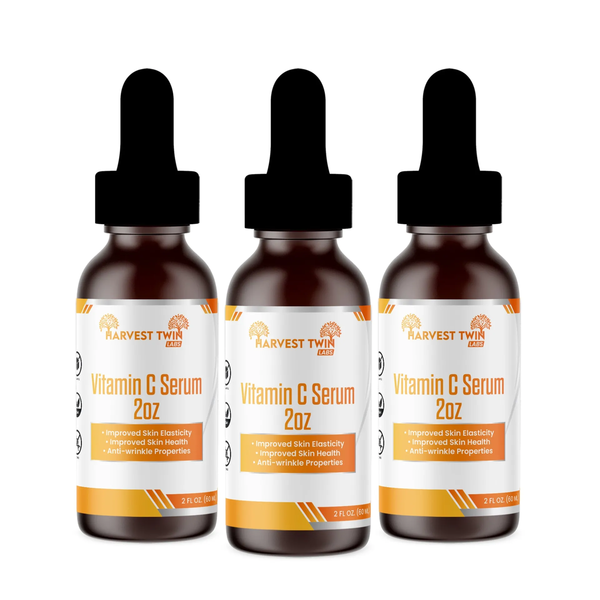 3 Pack Vitamin C Serum 2oz - Improve Skin Elasticity and Reduce Wrinkles