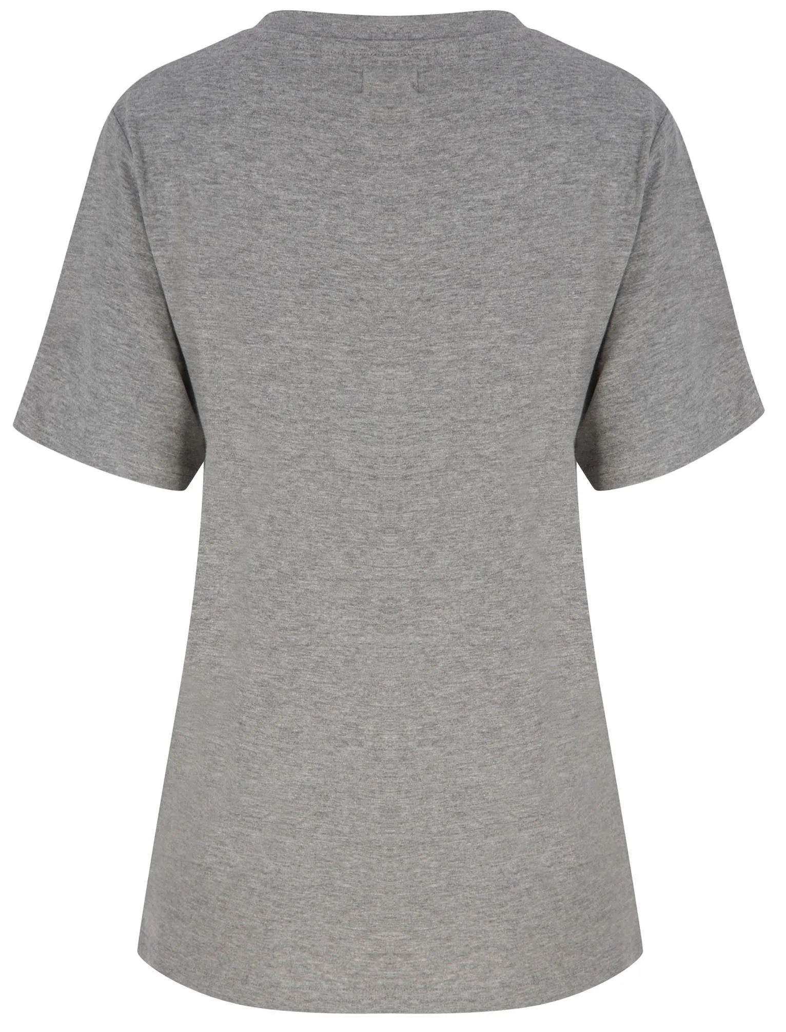 Aurelia Gold Foil Leopard Print Lip Motif Cotton T-Shirt in Mid Grey Marl - Weekend Vibes