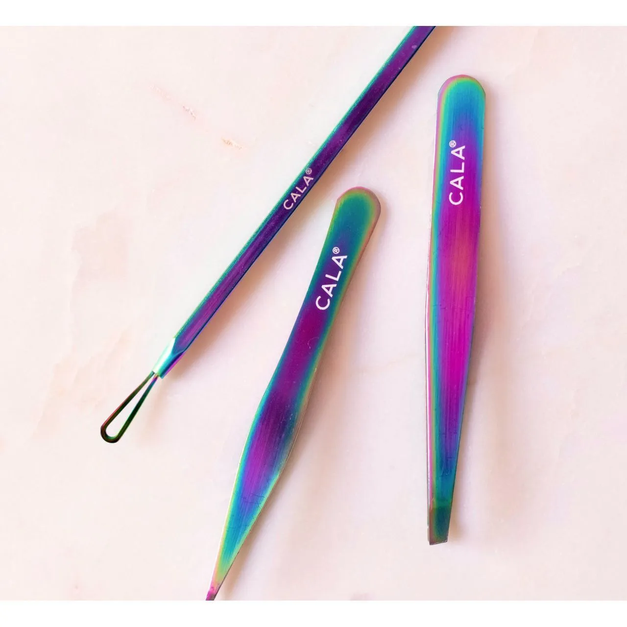 Cala Iridescent Tweezer Duo (Point & Slant)