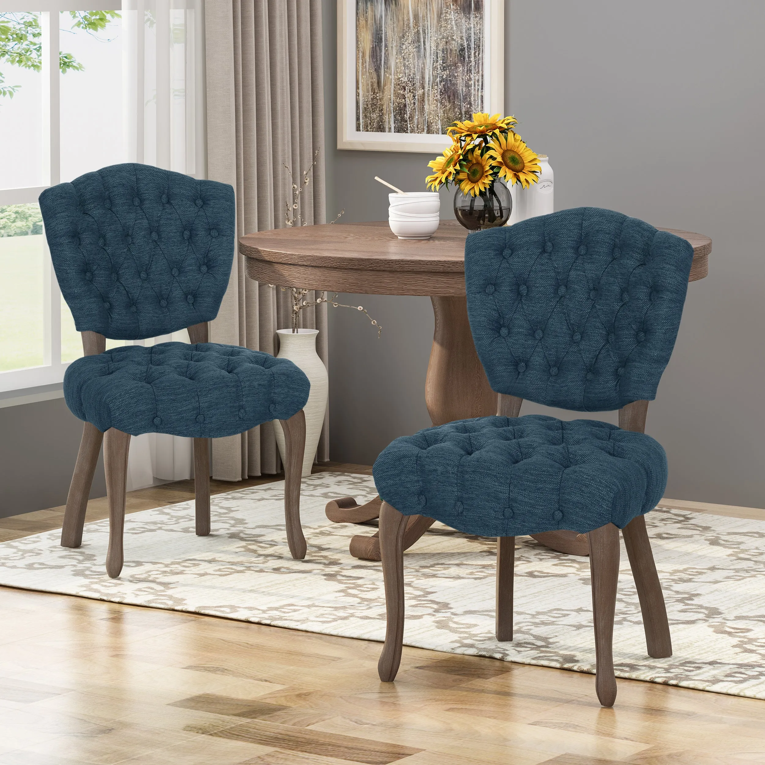 Case Tufted Dining Chair with Cabriole Legs (Set of 2)