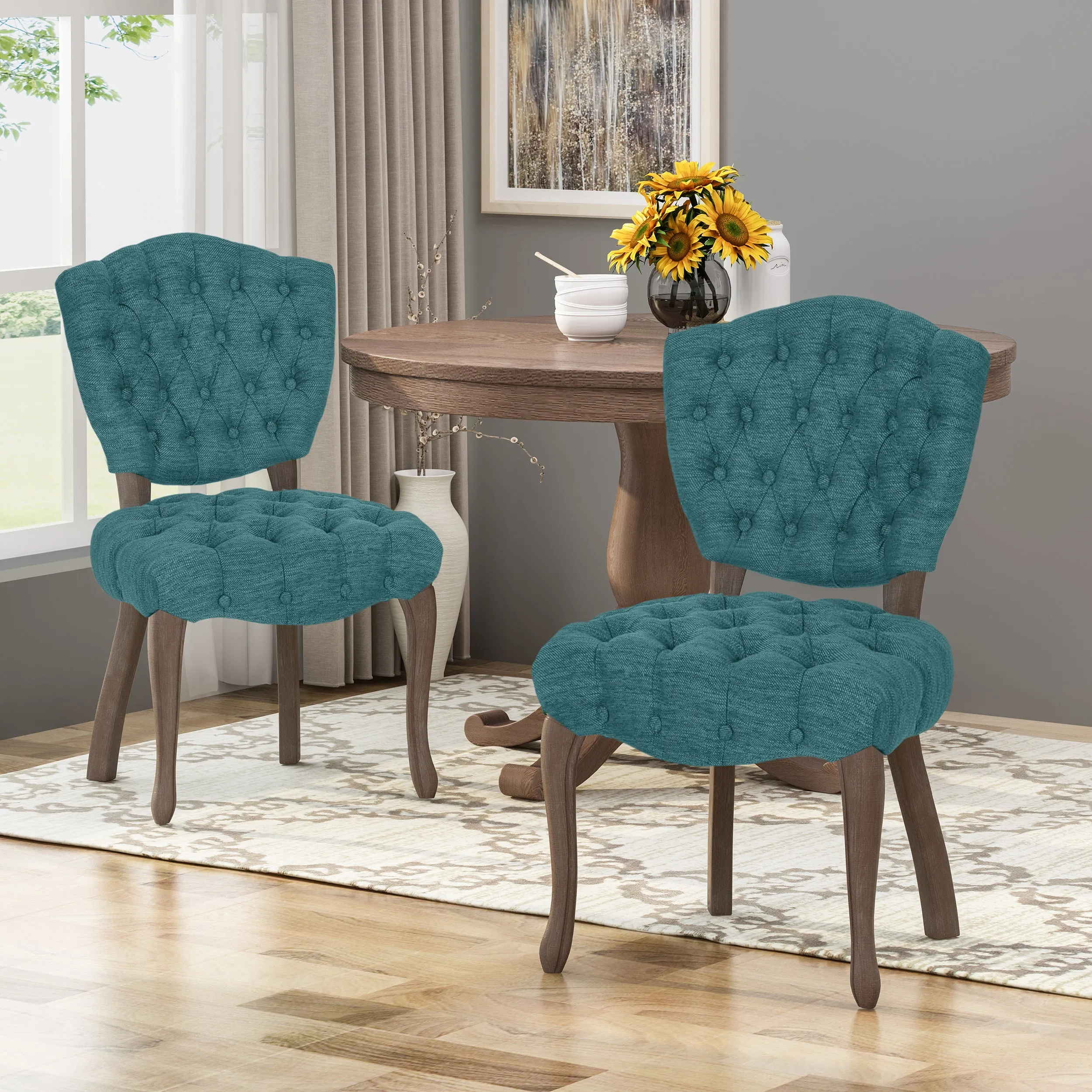 Case Tufted Dining Chair with Cabriole Legs (Set of 2)