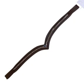 Dressage V Browband in Chocolate/Blue Crystal - Full