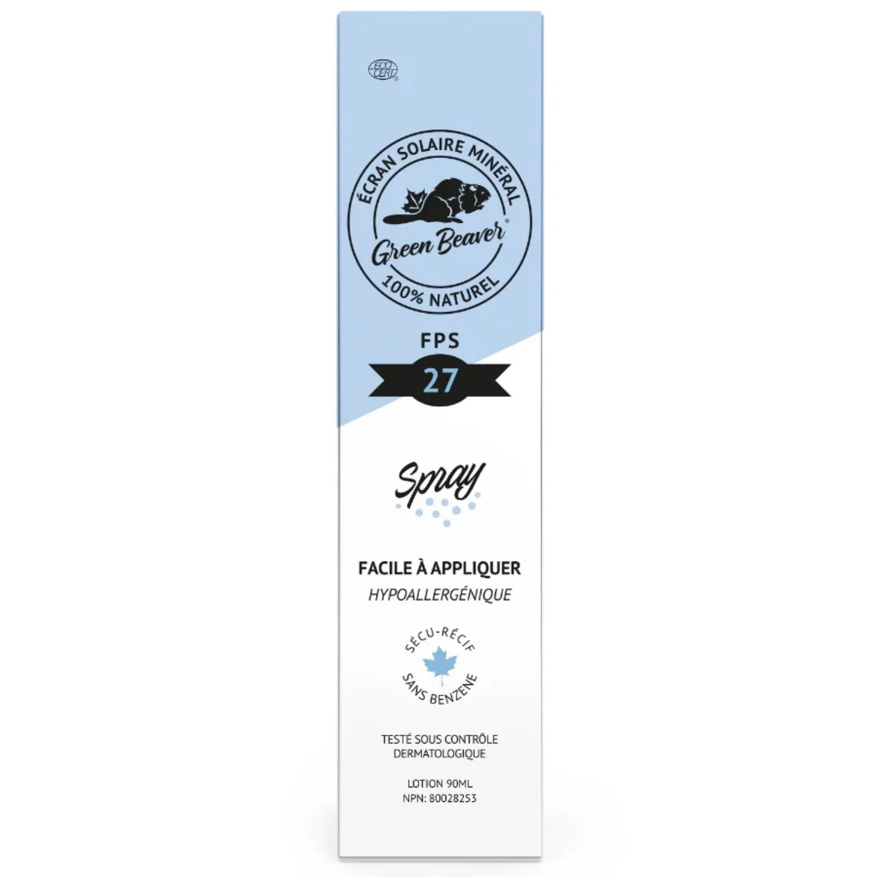Green Beaver Natural Mineral Sunscreen Spray SPF 27 90mL