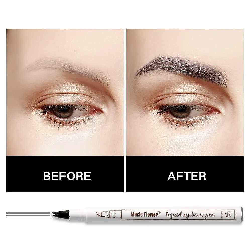 Instant Eyebrow Tatto Pen Waterproof Micro Fork Tip Liquid Brow Pencil