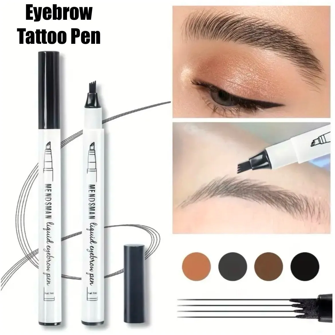 Instant Eyebrow Tatto Pen Waterproof Micro Fork Tip Liquid Brow Pencil