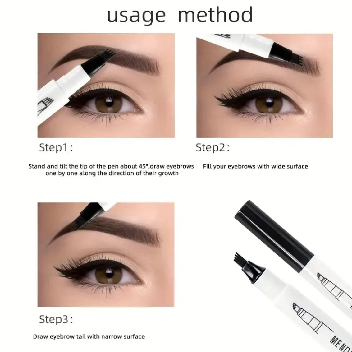 Instant Eyebrow Tatto Pen Waterproof Micro Fork Tip Liquid Brow Pencil