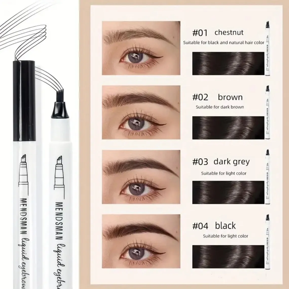 Instant Eyebrow Tatto Pen Waterproof Micro Fork Tip Liquid Brow Pencil