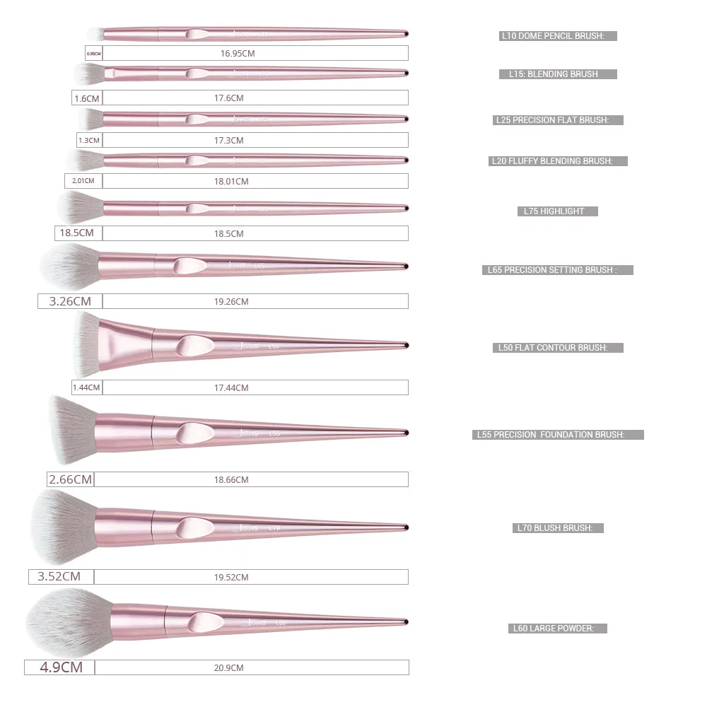 Luxury 10 Pcs Brush Set with Bag T260 CB003