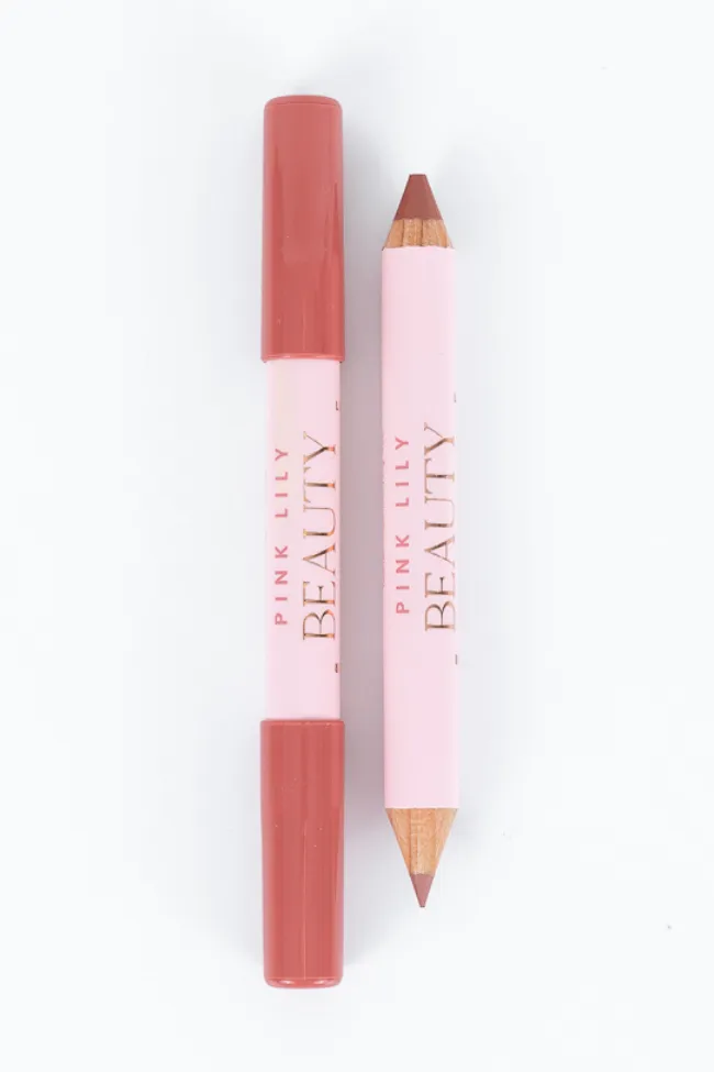 Pink Lily Beauty Double Bloom Dual Lipstick and Lip Liner - Rose and Shine FINAL SALE