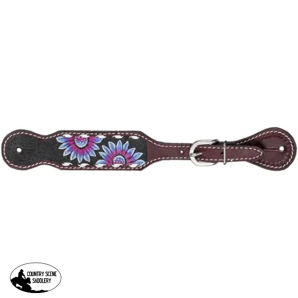 ROYAL KING PURPLE AND BLUE SUNFLOWER SPUR STRAPS