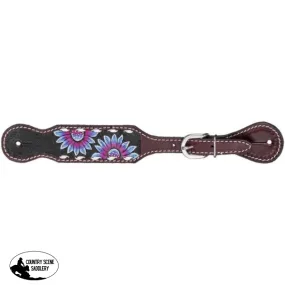 ROYAL KING PURPLE AND BLUE SUNFLOWER SPUR STRAPS