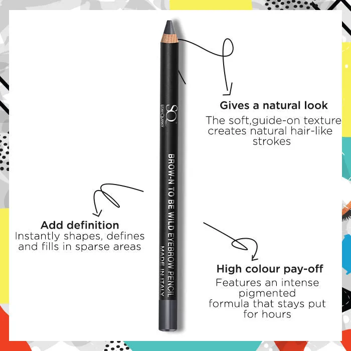Stay Quirky Eyebrow Pencil|For Fuller Brows| Smudge Free - Brow-n To Be Wild Feral Black 1 (1.2g)