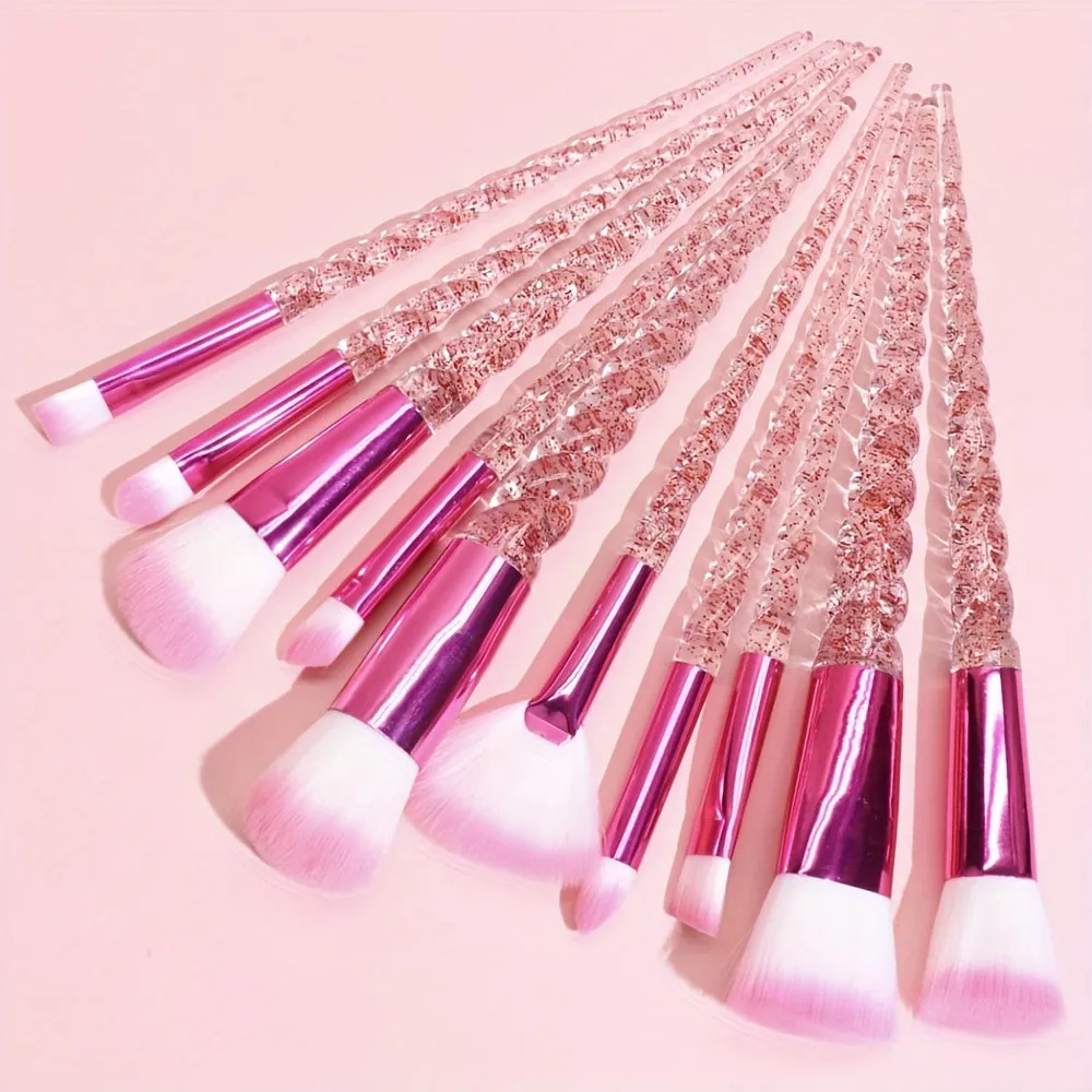 Stylish Glitter Handle Makeup Brush Set