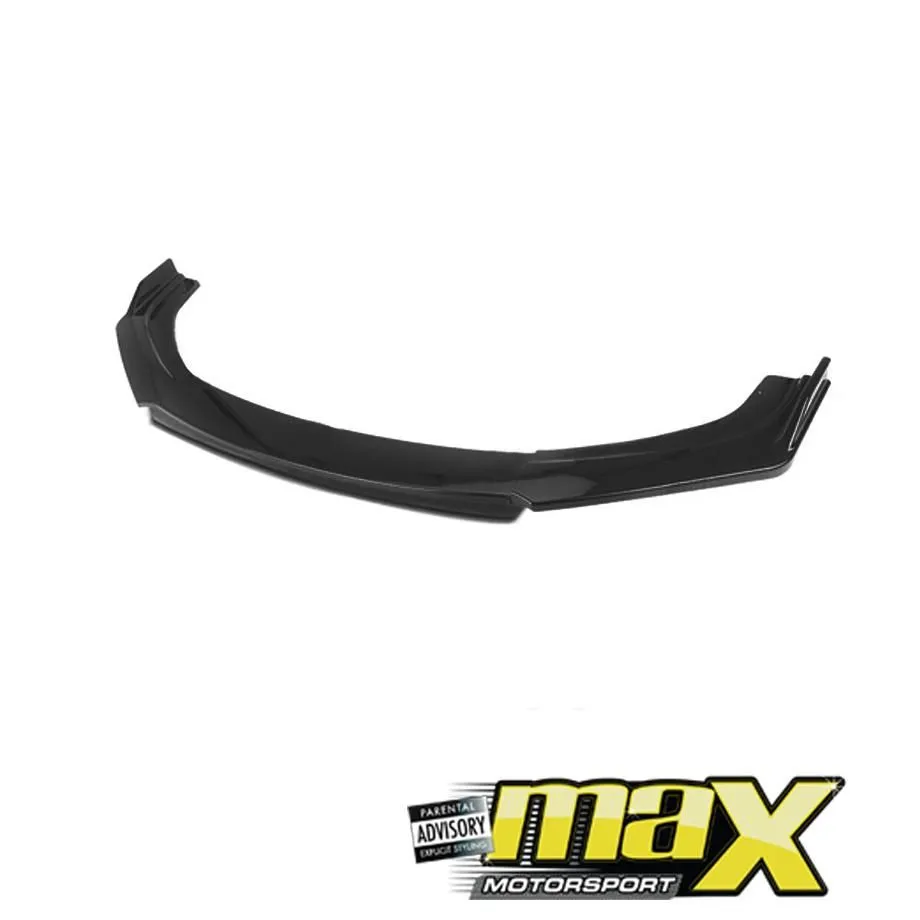 Universal Gloss Black 4-Piece Front Spoiler With Black Lip