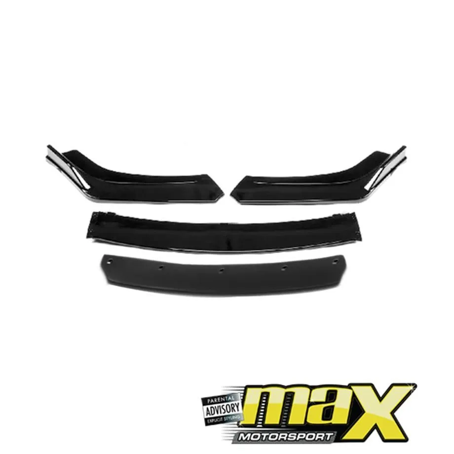 Universal Gloss Black 4-Piece Front Spoiler With Black Lip